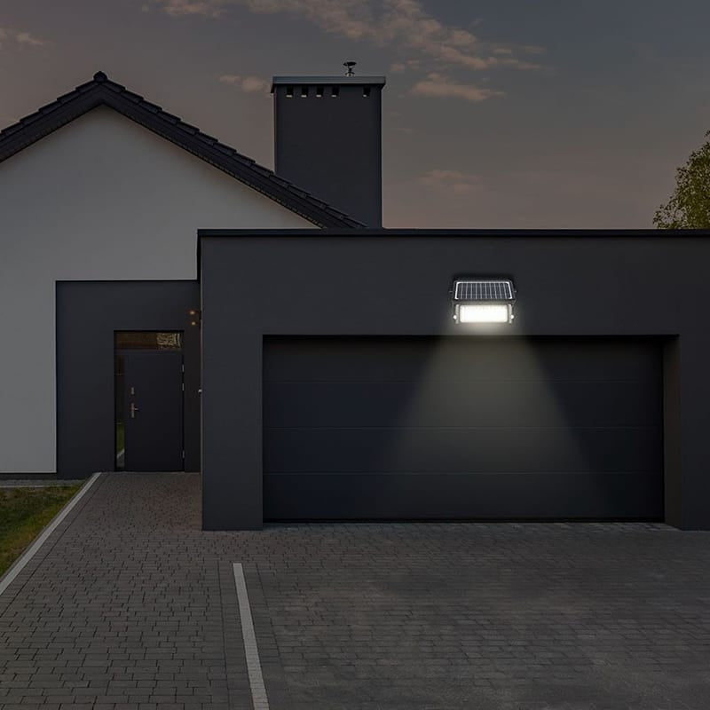 V-Tac Reflector LED Solar V-Tac 10W 4000K, 1100 lm, IP65, cu senzor de miscare si crepuscular, montaj pe perete
