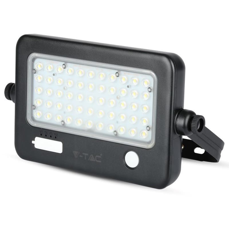 V-Tac Proiector LED Solar V-Tac 10W 4000K IP65 cu Senzor Radar, 1100 lm, Cablu 3 m, Baterie 7200 mAh