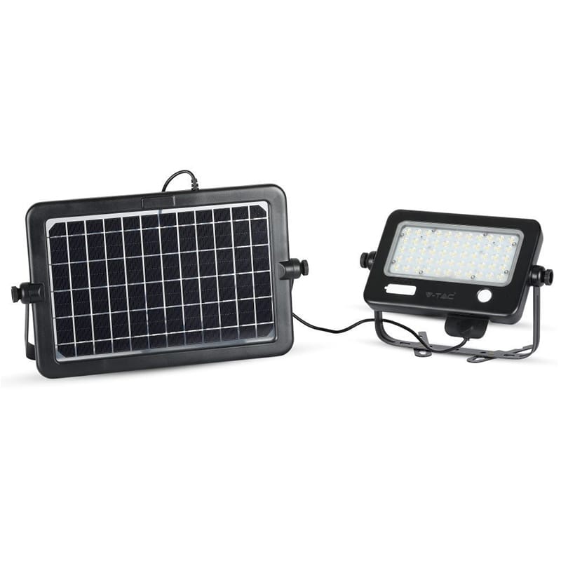 V-Tac Proiector LED Solar V-Tac 10W 4000K IP65 cu Senzor Radar, 1100 lm, Cablu 3 m, Baterie 7200 mAh