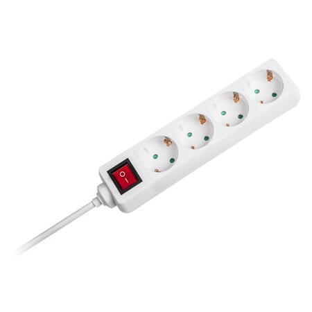 V-Tac PRELUNGITOR 4 CAI CU INTRERUPATOR 1.5M( 3G1.5MM2) ALB