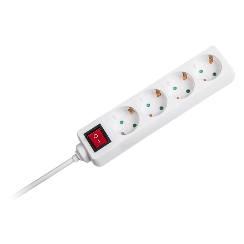 V-Tac PRELUNGITOR 4 CAI CU INTRERUPATOR 1.5M( 3G1.5MM2) ALB