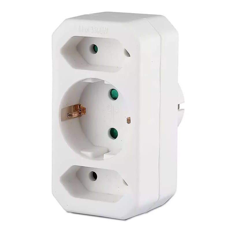 V-Tac ADAPTOR 3 PRIZE 1X16A 2x2.5A MAX 3500W