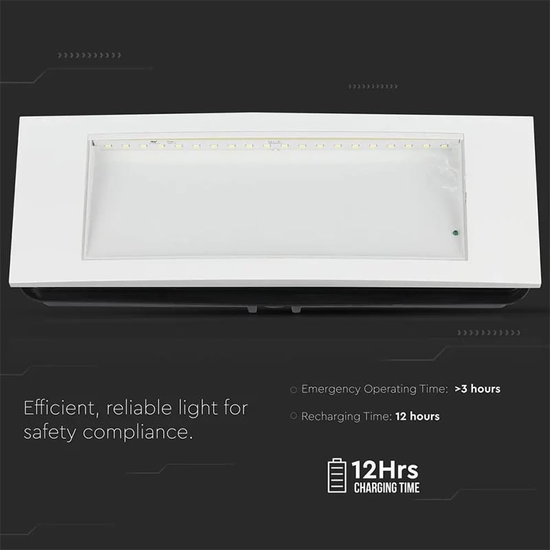 V-Tac LAMPA LED IESIRE DE URGENTA 3.8W 6000K ALB RECE
