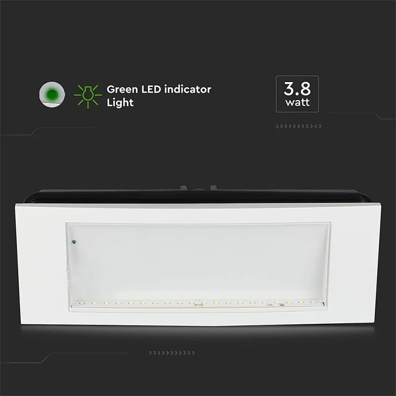 V-Tac LAMPA LED IESIRE DE URGENTA 3.8W 6000K ALB RECE