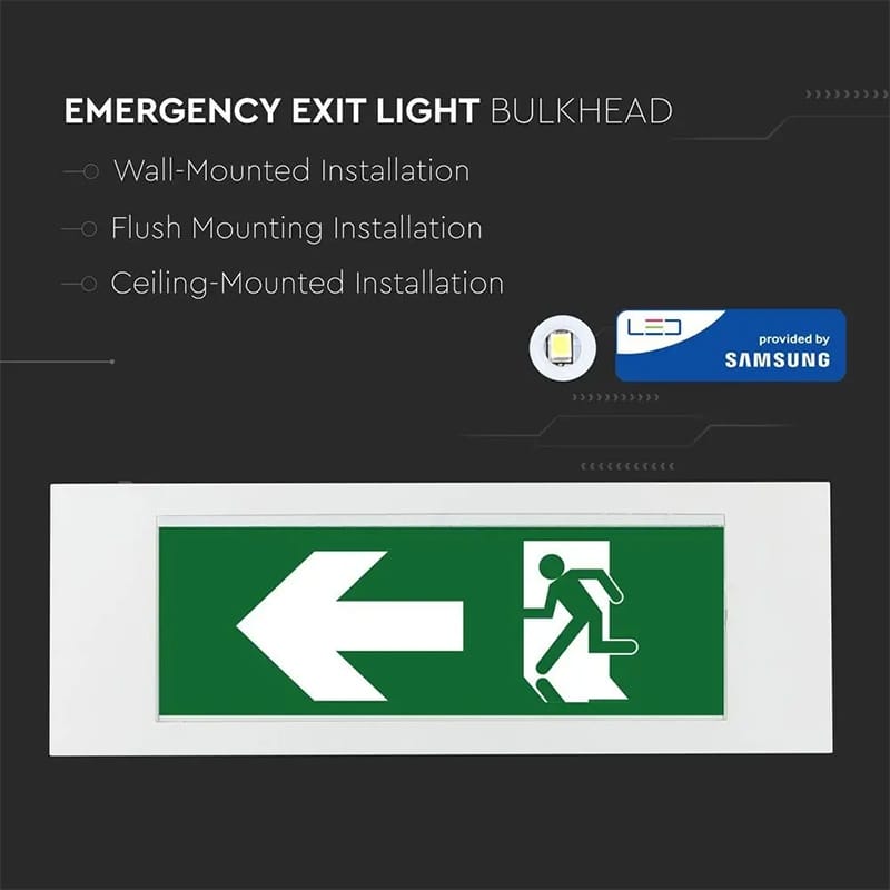 V-Tac LAMPA LED IESIRE DE URGENTA 3.8W 6000K ALB RECE