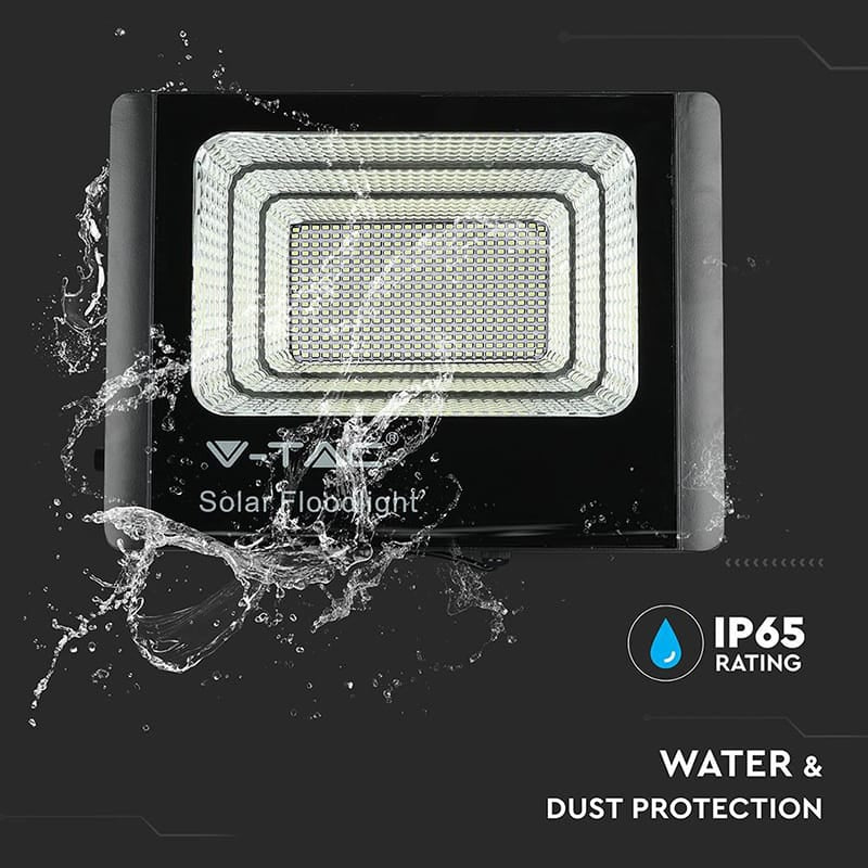 V-Tac Reflector LED Solar V-Tac 50W 6000K IP65 cu Telecomandă, Temporizator și Senzor Auto, 4200 lm