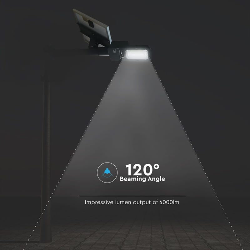 V-Tac Corp Iluminat Stradal LED Solar V-Tac 50W 6000K IP65, 4000lm, cu Panou Solar și Telecomandă