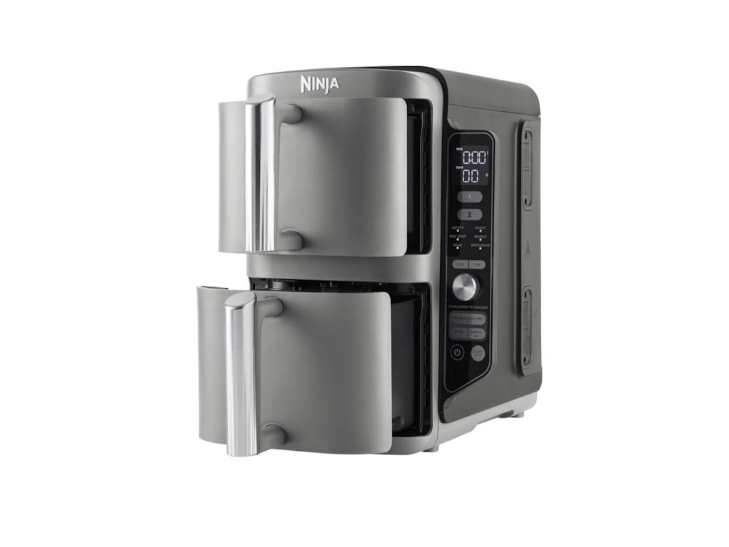 NINJA Friteuza dubla cu aer cald Ninja Double Stack 9.5L2470W, argintiu