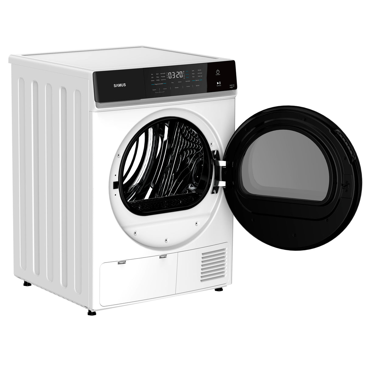 Uscator de Rufe Samus SWDP-918 | 9kg, Pompa de Caldura, 18 Programe, Clasa E, Alb
