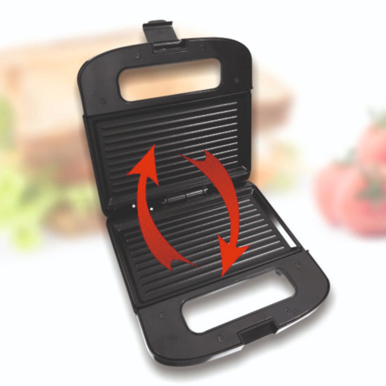 Sandwich maker Albatros S2A-750 - Putere 750 W, plăci tip grill, antiaderente, carcasă termoizolantă din plastic, dim