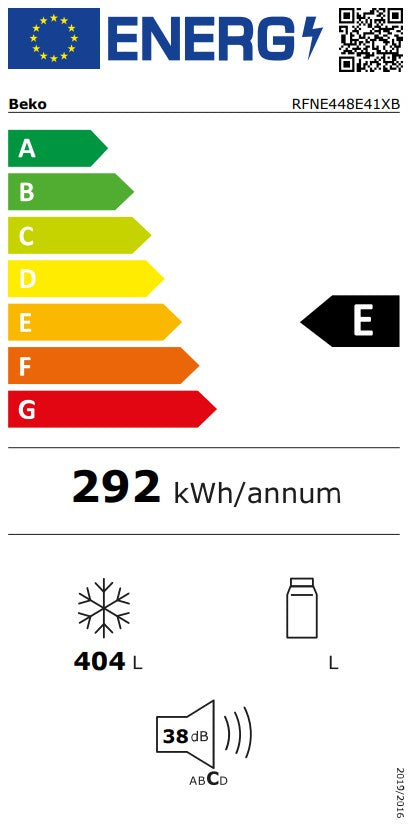 Congelator Beko RFNE448E41XB | 448L, NoFrost, Clasa E, Metal Look, 8 Compartimente, 70x76.8x191.2cm