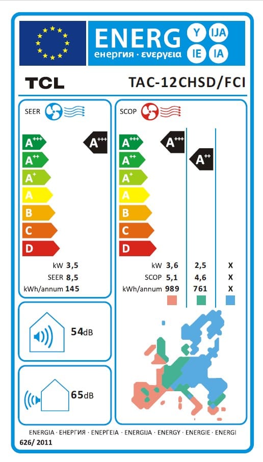 TCL Aparat aer conditionat Aparat de aer conditionat TCL FreshIN TAC-12CHSD/FCI, 12000BTU, Clasa A+++, Smart Inverter, Incalzire, Fast Cooling & Heating, Functie ECO, I-Feel, Mod Sleep, Flux de aer 360°, Filtru QuadruPuri, Mod Exhaust, Dry mode, R32, WiFi, Fresh O2