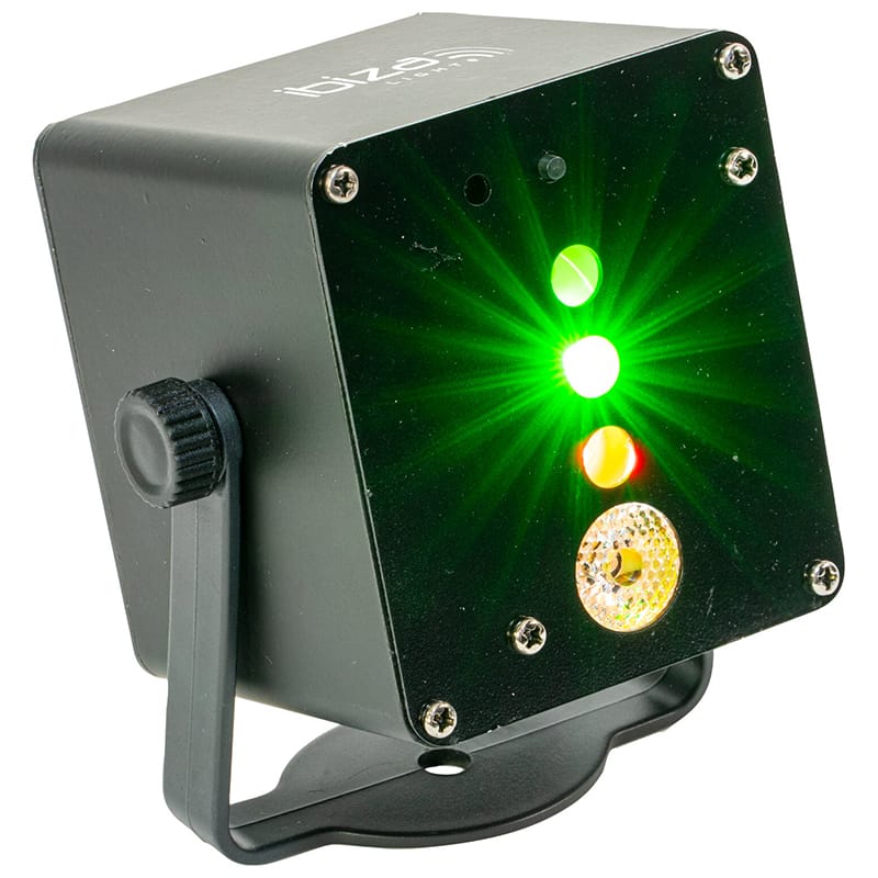Ibiza Light Mini Laser Ibiza Light 160 mW cu Efect LED RGB 3W, baterie reîncărcabilă și telecomandă