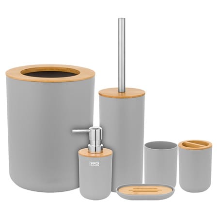 Teesa Accesorii baie Set Accesorii Baie Teesa TSA0400-G | 6 Piese, Plastic, Gri