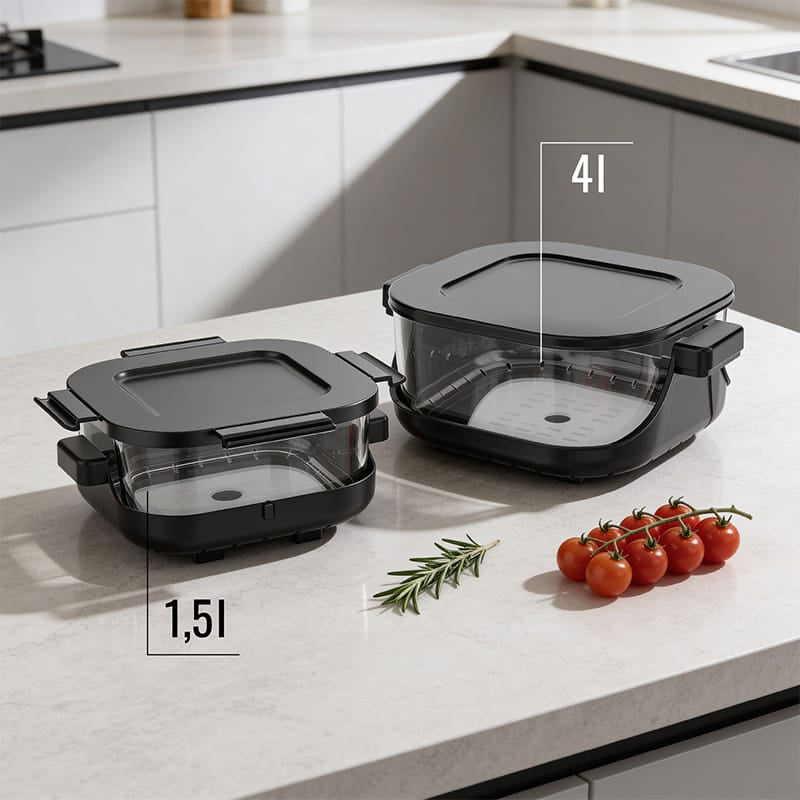 Teesa Air Fryer Friteuza cu aer Teesa TSA8090 | 4L+1.5L, 1500W, Sticla