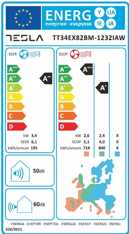 Tesla Aparat aer conditionat Aparat de aer conditionat Tesla Select Style TT34EX82BM-1232IAW, 12000 BTU, Clasa A++, Inverter, Incalzire, Turbo, I Feel, Functie Antifungica, Autocuratare, Timer, Filtru lavabil, Carcasa anti-rugina, R32, WiFi, Negru