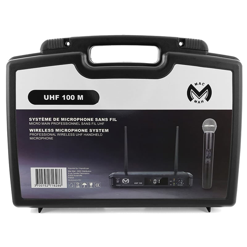 Mac Mah Set Microfon Wireless UHF Mac Mah W-UHF 100 M, Microfon de Mână + Receptor, 660–690 MHz, 2x16 Canale, 50–80 m
