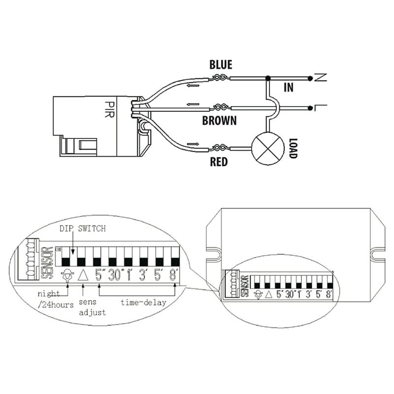 Lechpol SENZOR PIR SENZOR EXTERN 800W 360 GRADE
