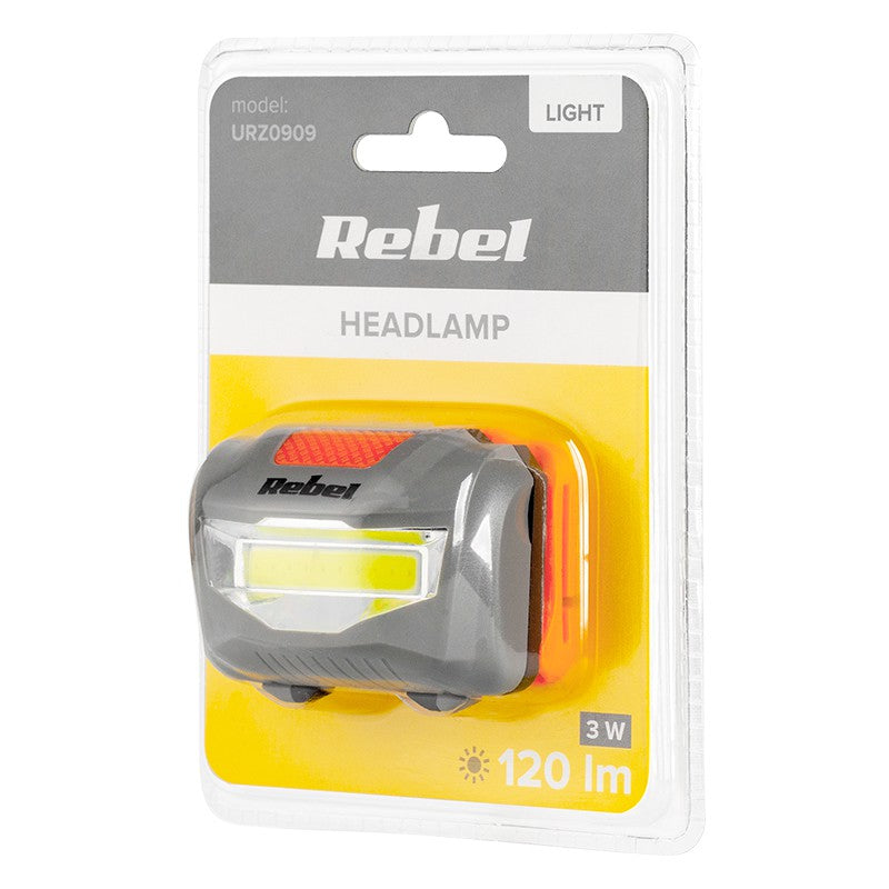 Rebel LANTERNA FRONTALA LED 3W COB 120LM REBEL