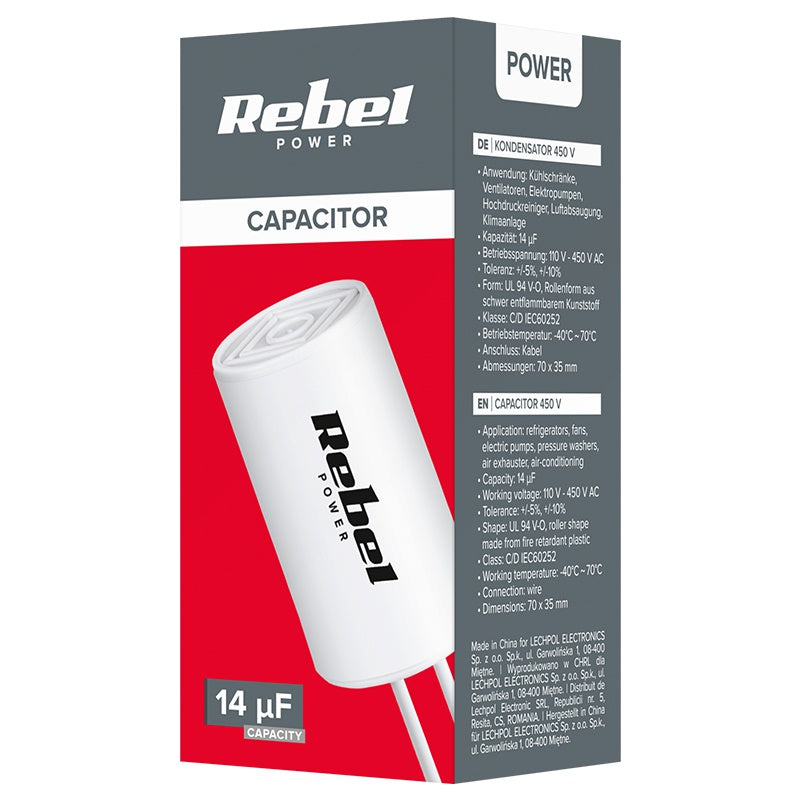 Rebel CONDENSATOR MOTOR 14UF 450V FIR