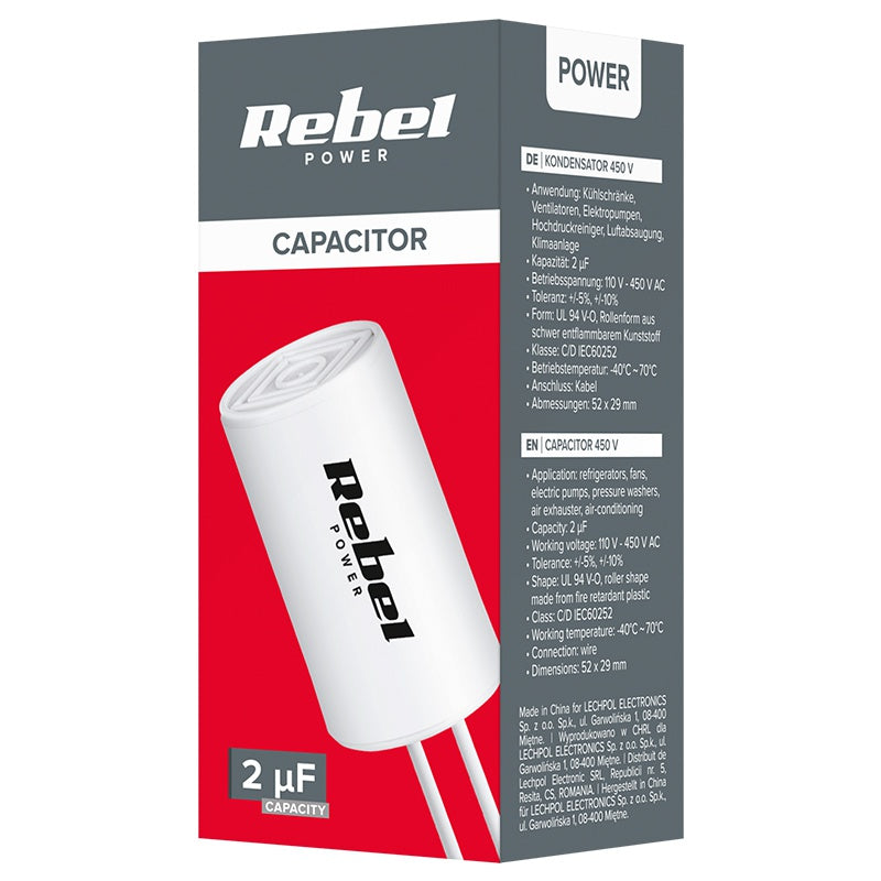 Rebel CONDENSATOR MOTOR 2UF 450V FIR