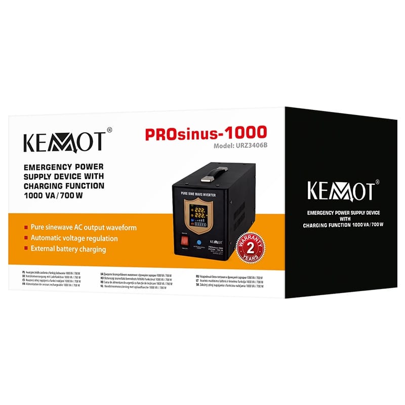 Kemot UPS centrale termice UPS Kemot URZ3406B | Sinus Pur, 1000VA/700W, 12V, Centrale Termice