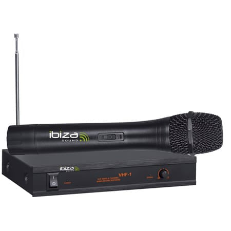 Ibiza Sound Set Microfon Wireless Ibiza Sound 207,5 MHz cu Receptor, FM, pentru Karaoke si Prezentari