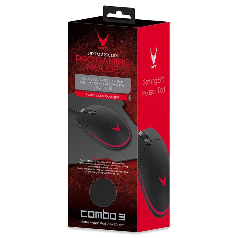 Varr SET MOUSE GAMING 3200DPI + MOUSEPAD