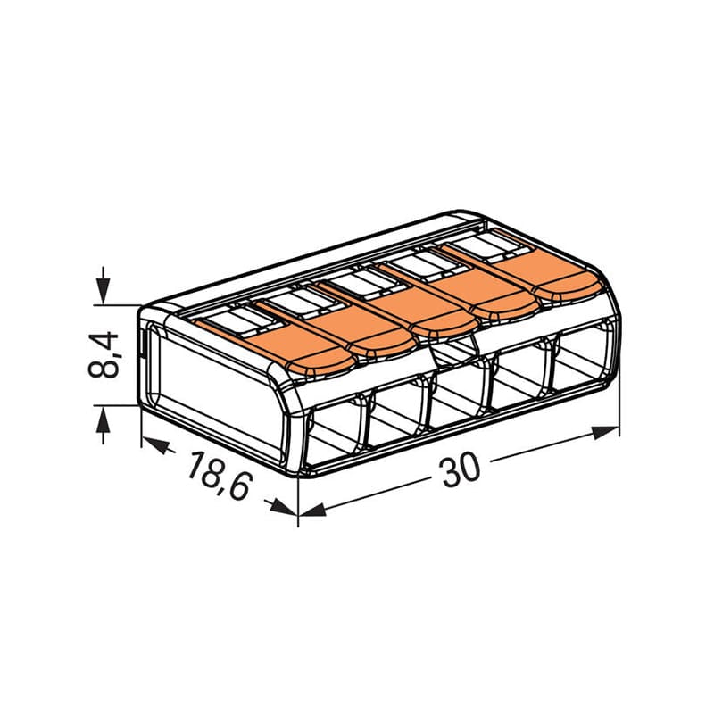 Lechpol CLEME WAGO SLIM MYF 5X4MM2 SET 25 BUC