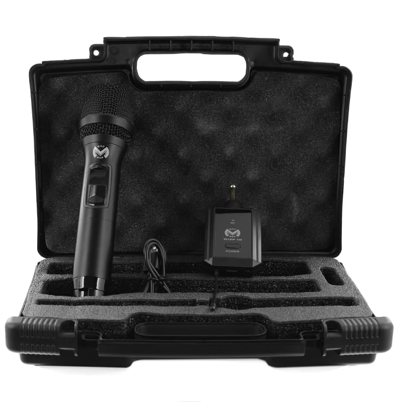 Mac Mah Set microfon wireless UHF Mac Mah W-UHF 100 M, receptor cu baterie reîncărcabilă, 2x16 canale, 660-690 MHz