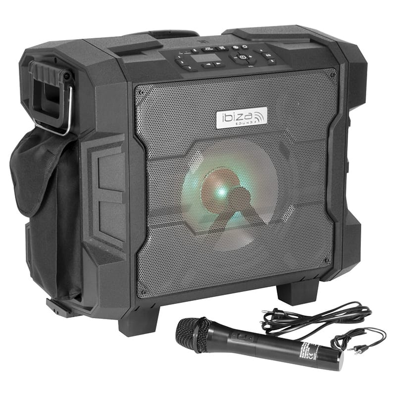 Ibiza Sound Boxă portabilă PA Ibiza Sound 10” IPX4, 300W, Bluetooth/NFC, FM, USB, intrare microfon/chitară, powerbank, UHF mic