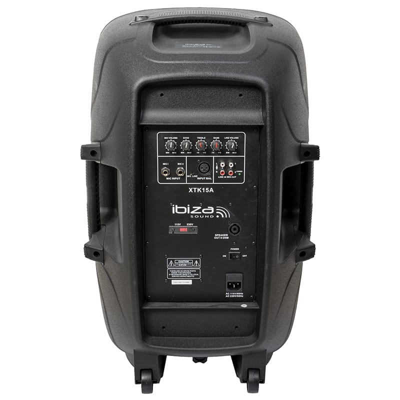 Ibiza Sound Boxă activă Ibiza Sound 15” (38 cm) 300W RMS, bass-reflex, 2 căi, intrări XLR/RCA/Jack, ABS, grilă metalică
