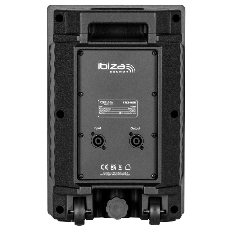 Ibiza Sound Boxă pasivă Ibiza Sound 8” (20 cm) 100W RMS, bass reflex, 2 căi, tweeter cu horn, grilă metalică, mâner și roți
