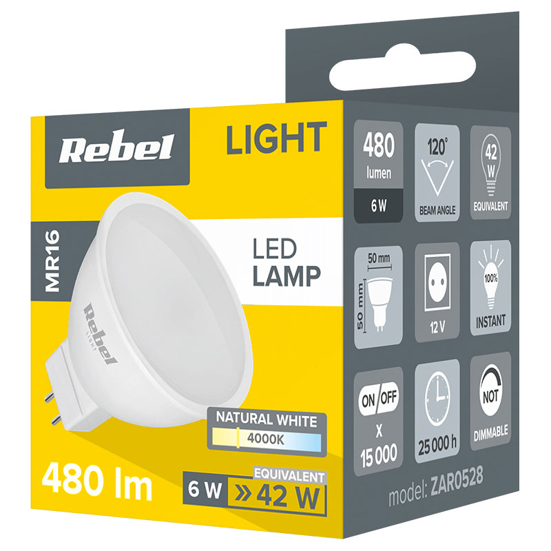 Rebel BEC LED MR16 6W 4000K 12V REBEL
