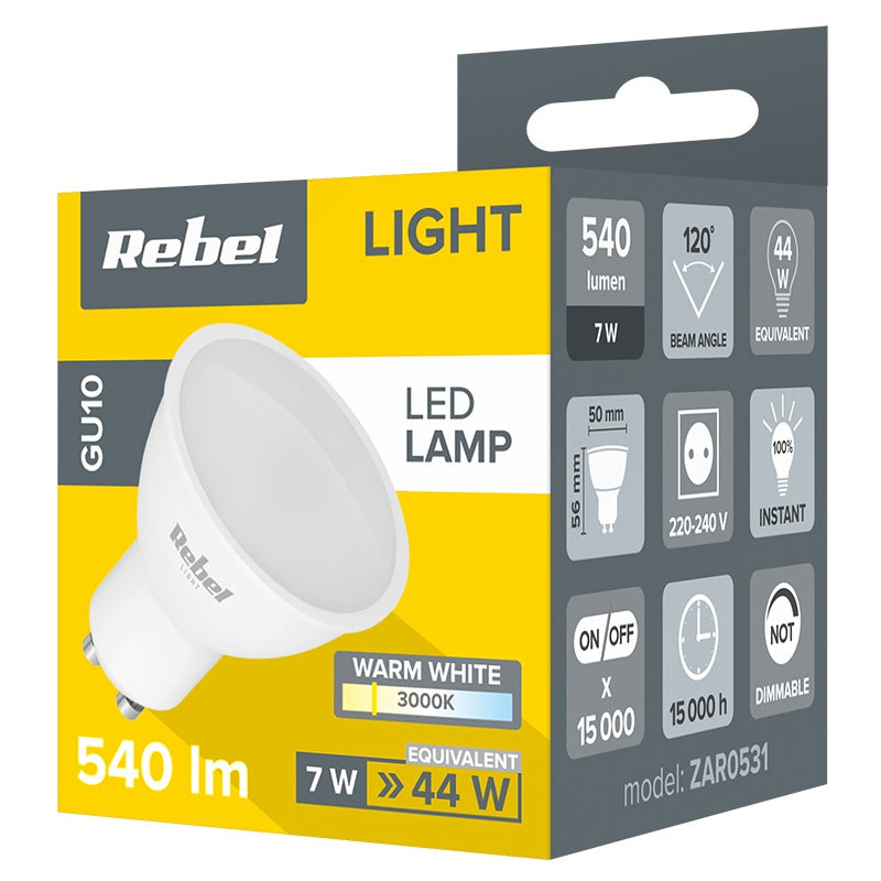Rebel BEC LED GU10 7W 3000K 230V REBEL
