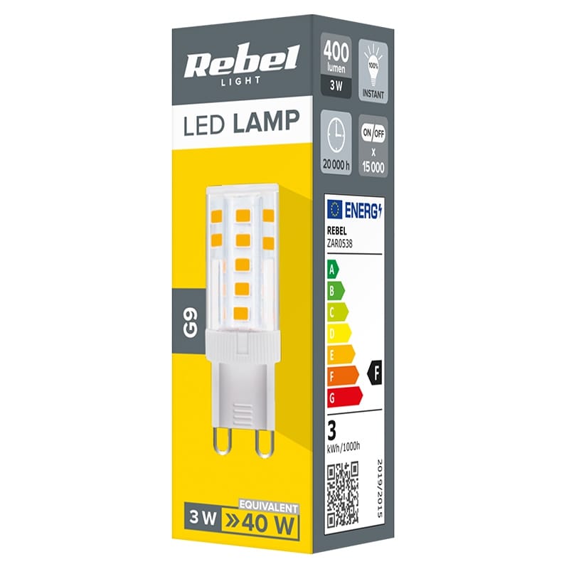 Rebel BEC LED G9 3W 4000K 230V REBEL