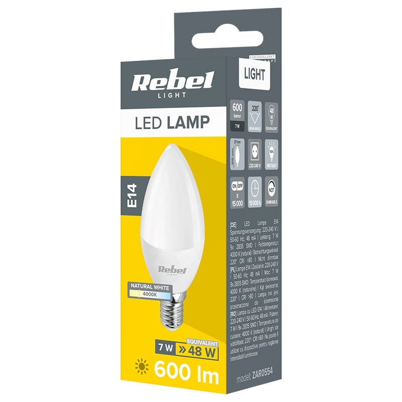 Rebel BEC LED E14 7W 4000K 230V REBEL