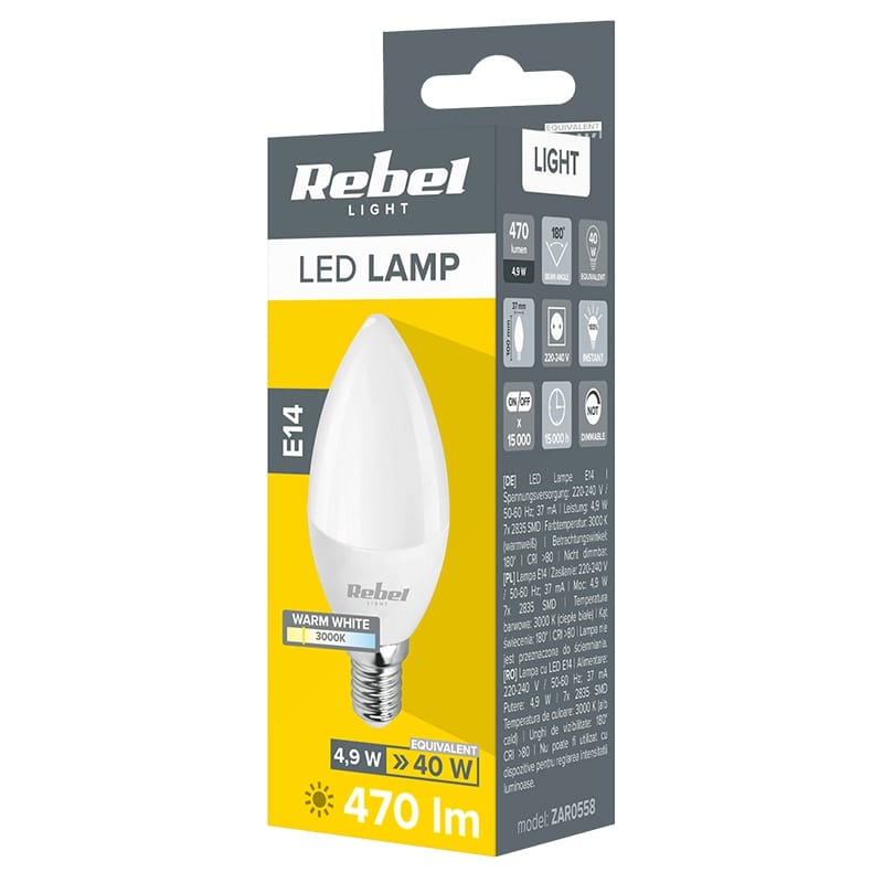 Rebel BEC LED E14 5W 230V 3000K REBEL