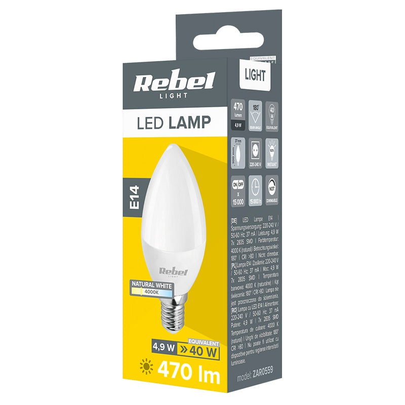 Rebel BEC LED E14 5W 230V 4000K REBEL