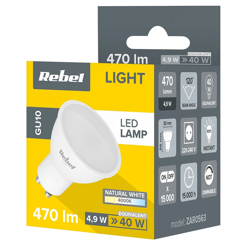 Rebel BEC LED GU10 5W 230V 4000K REBEL