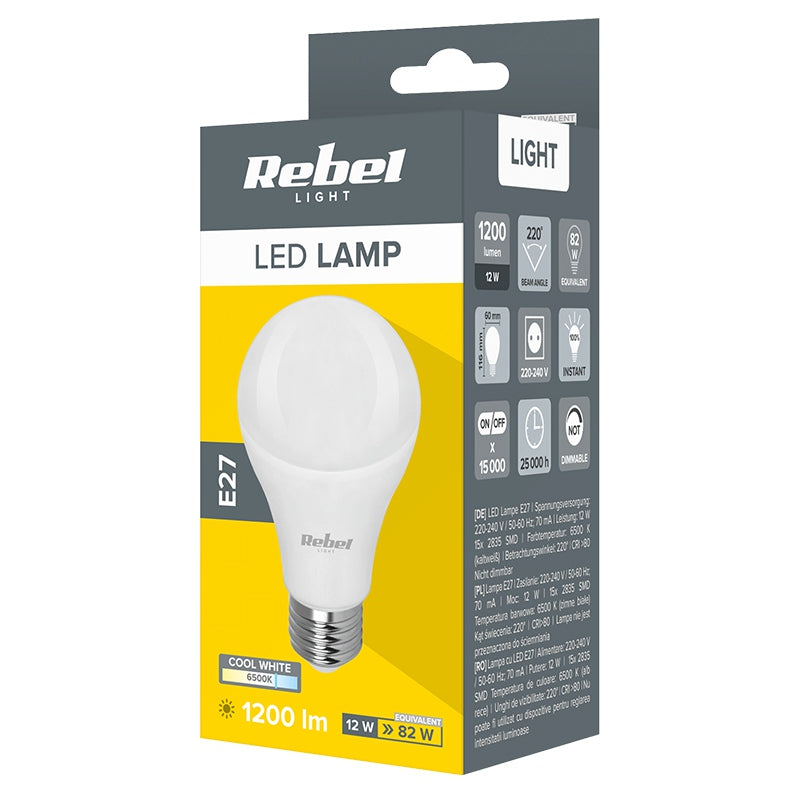 Rebel BEC LED E27 A60 12W 230V 6500K REBEL