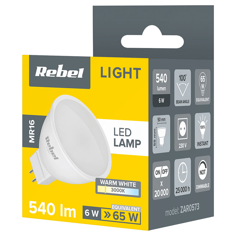 Rebel BEC LED MR16 6W 3000K 230V REBEL