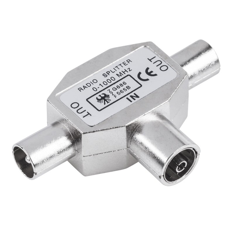 Lechpol Accesorii metalice Splitter TV Lechpol ZLA0363 | Metal, 1 Mama - 2 Tata, Coaxial