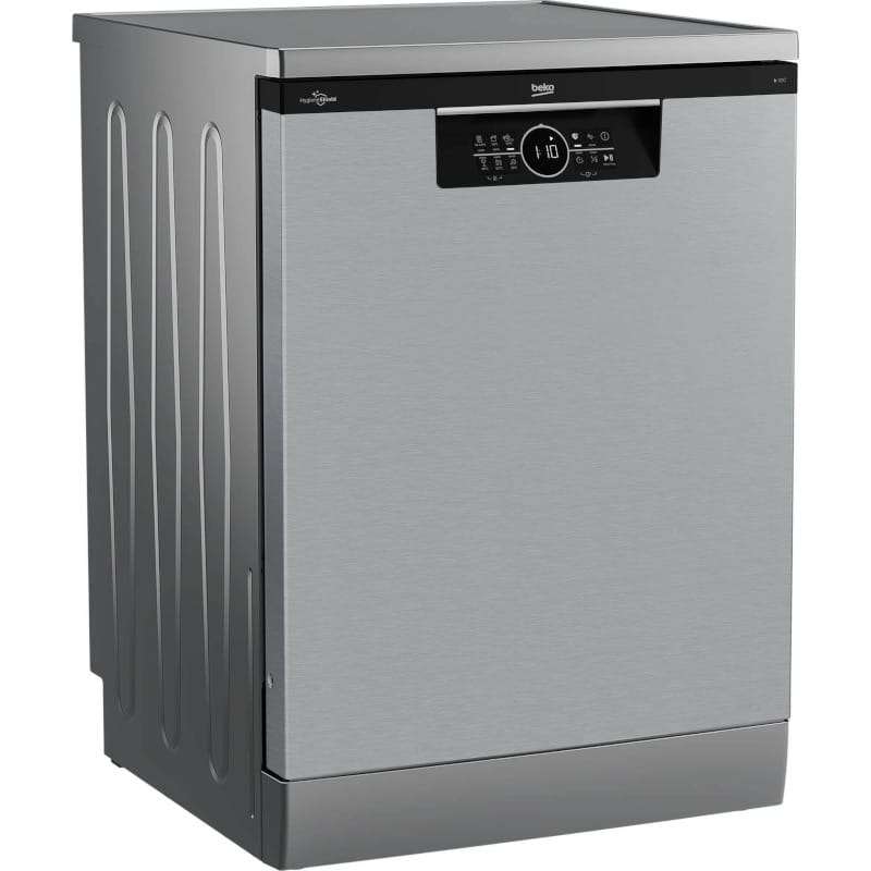 BEKO Masina de spalat vase FS Beko, 15 seturi, 6 programe, Clasa D, HygieneIntense, display, Pearl Inox
