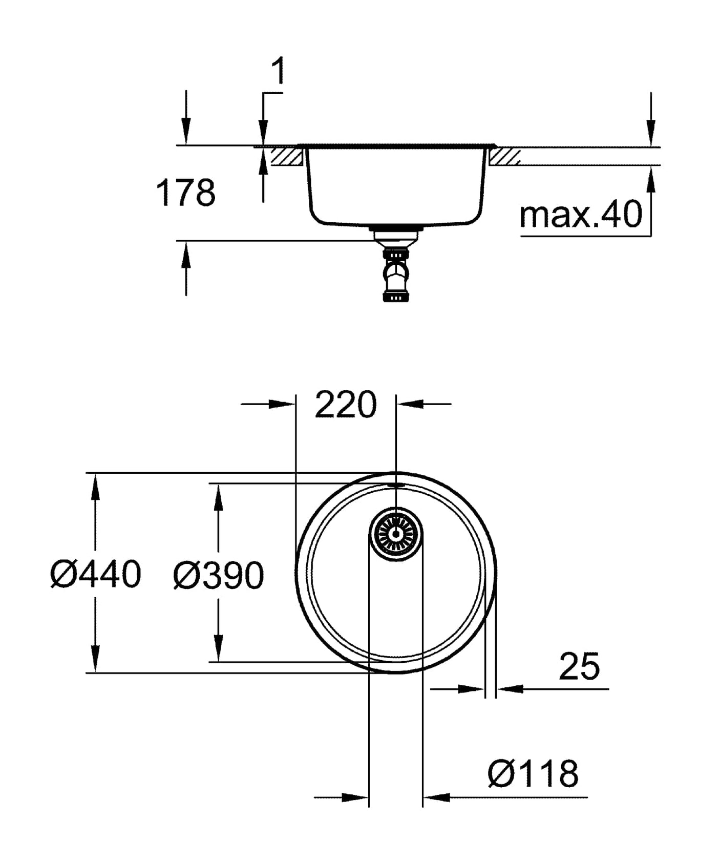 Grohe Baterie chiuveta Chiuveta Bucatarie Grohe K200 31720SD0 | 1 Cuva, Inox