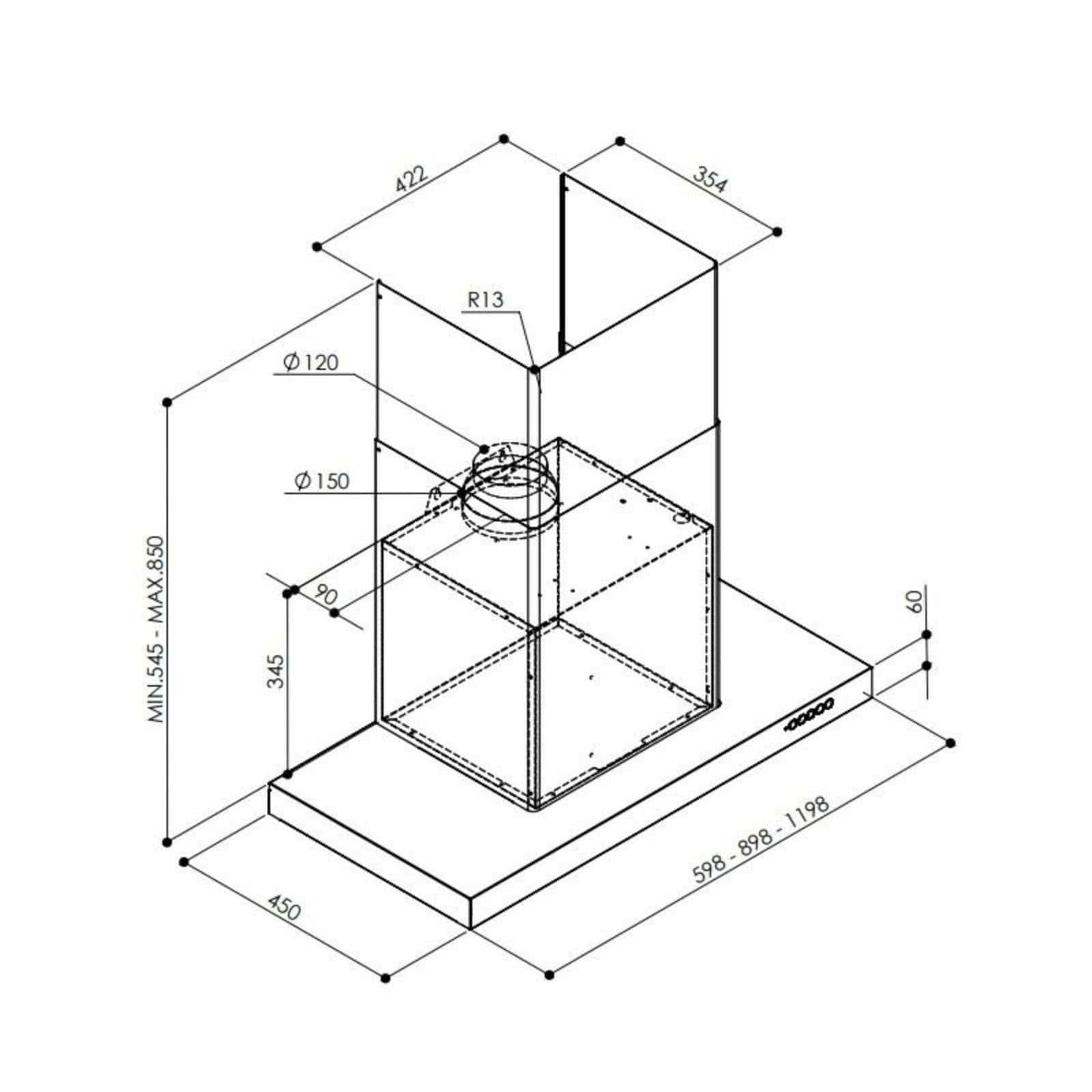 Faber A Hota decorativa Hota decorativa Faber LUFT X A60 325.0482.910 | 60cm, 720m3/h, Inox