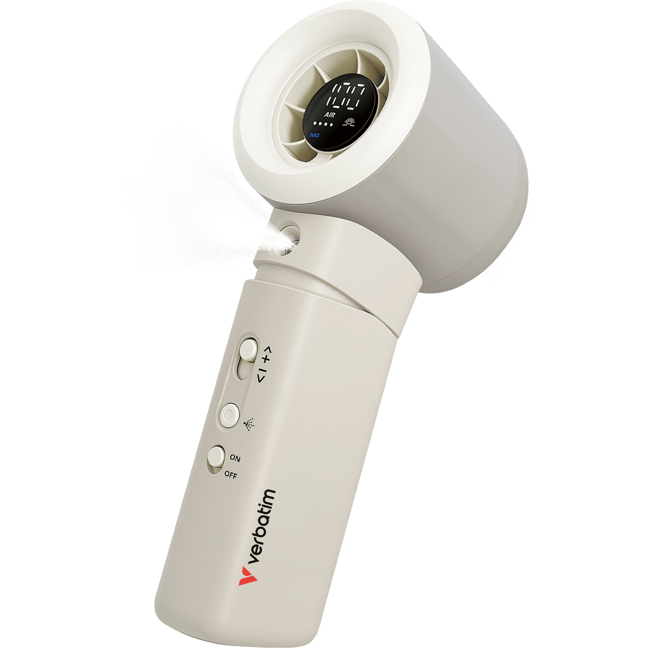 Verbatim Ventilator portabil Ventilator Portabil Verbatim 32344 | 3000mAh, 16000rpm, LED Display, Alb/Argintiu