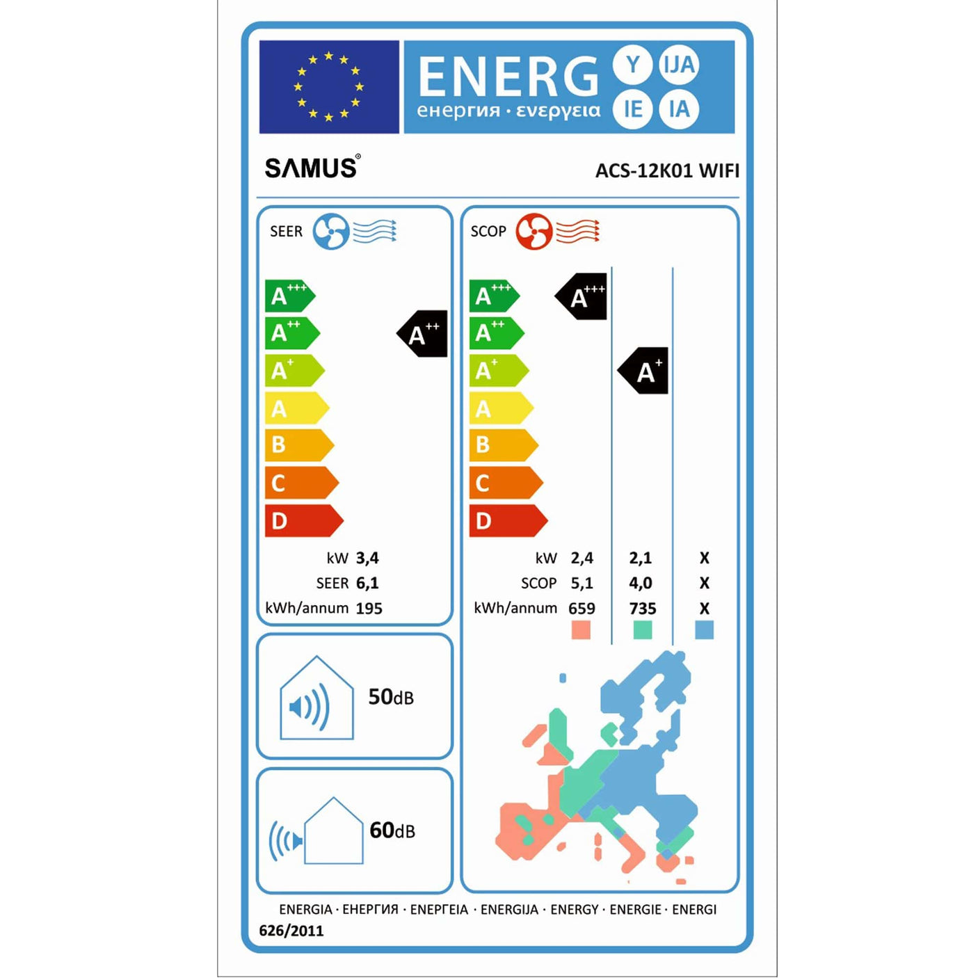 Aer Conditionat Samus ACSW-12K01 12000 BTU Alb