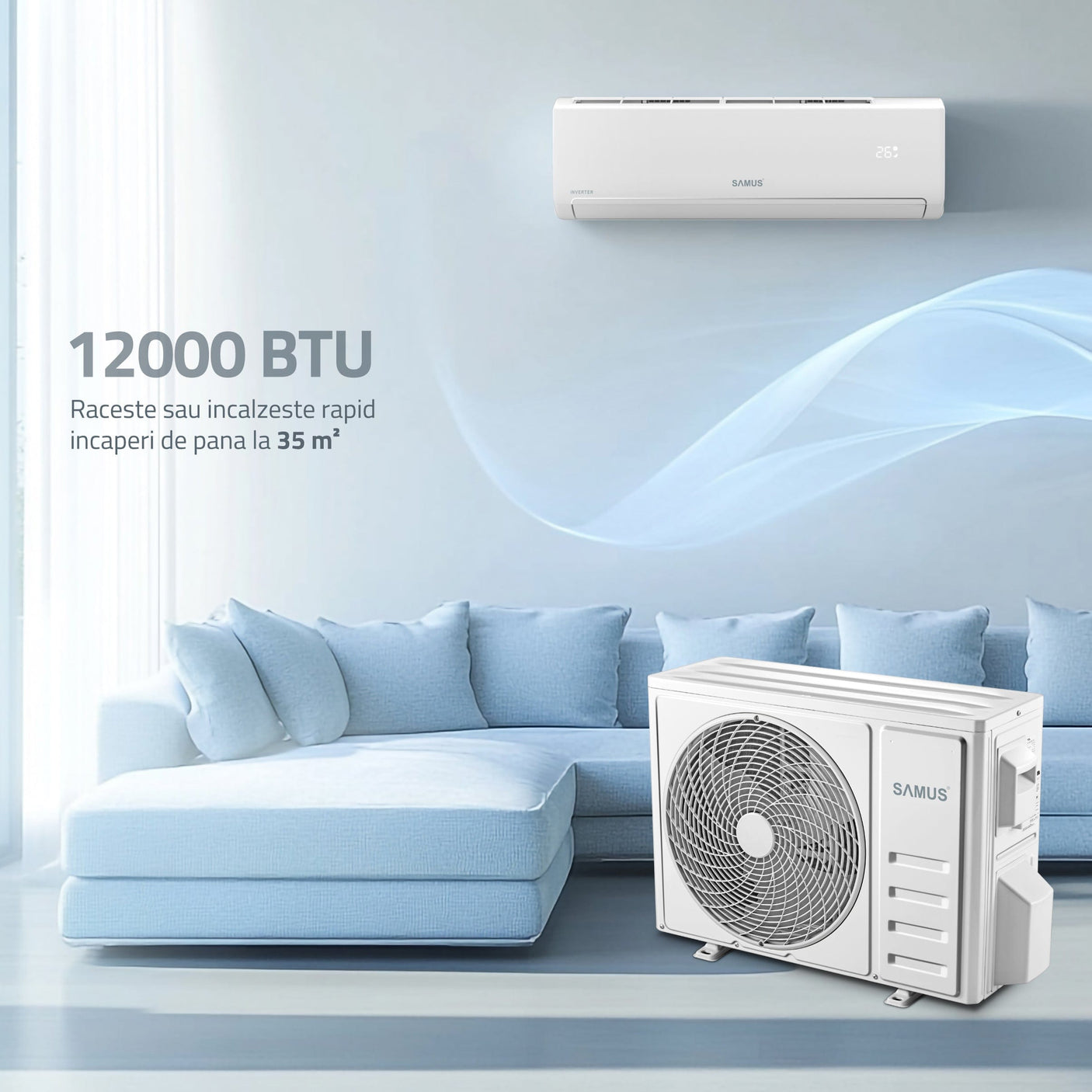 Aer Conditionat Samus ACSW-12K01 12000 BTU Alb