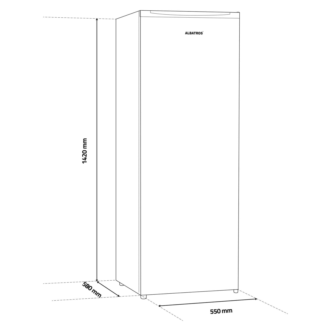 Albatros Congelator vertical Congelator Vertical Albatros CA215NE | 168L, Alb, Clasa E